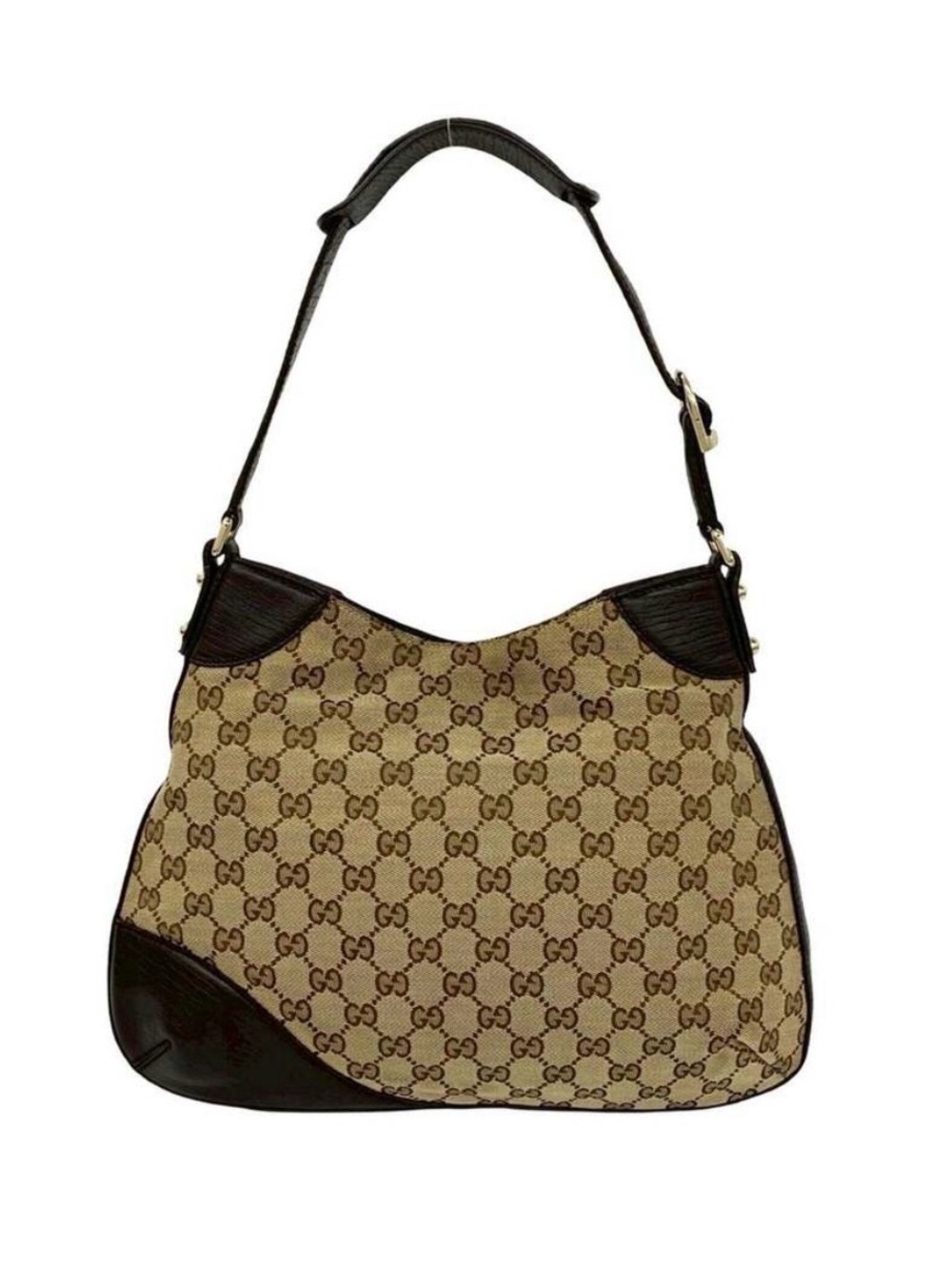 Gucci Hasler Horsebit Monogram Purse in Beige & Brown - Picture 8 of 14